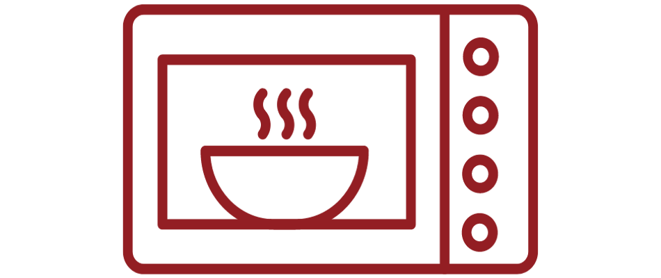 Grafisk tegning af mikroovn med skål